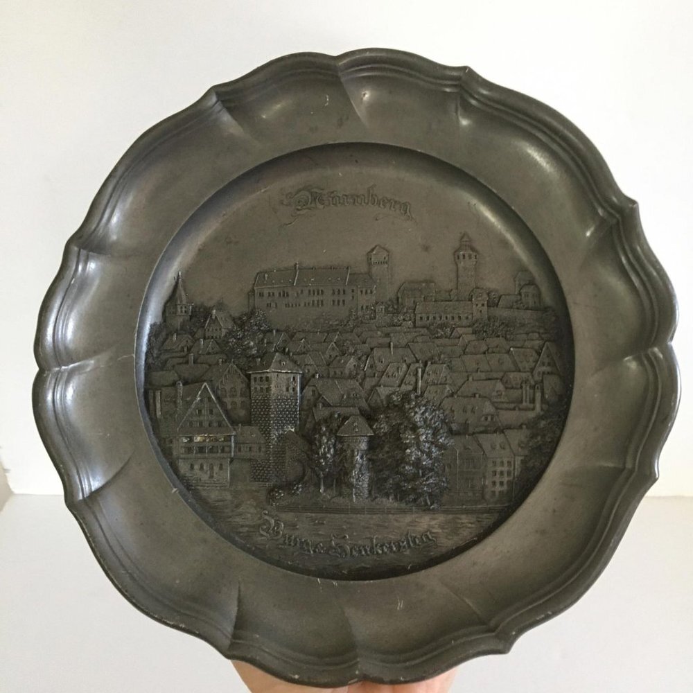Vintage Nurnberg German Metal Souvenir Plate - Decorative Collectible